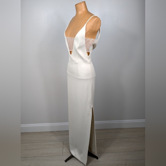 Grace MMXIII Brian Maxi Dress Ecru White Bridal Wedding Formal Lace Size 0 FLAW - Picture 7 of 16